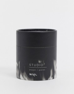 Свеча в бетонной подставке с ароматом перца и гваяковой смолы WXY Studio 2, 170 г-Бесцветный