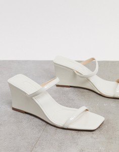 Белые мюли на танкетке Topshop-Белый