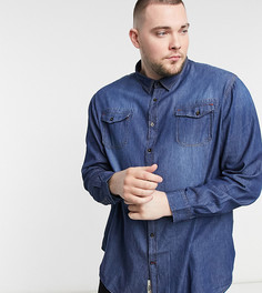 Джинсовая рубашка в винтажном стиле с длинными рукавами и двумя карманами Duke-Голубой