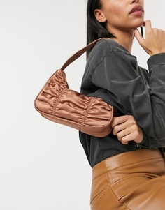 Коричневая сумка через плечо из переработанного атласа Monki Stella-Коричневый цвет