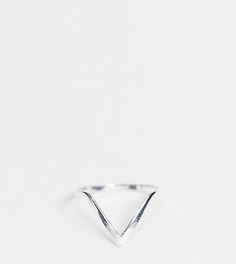 Эксклюзивное кольцо из стерлингового серебра с заостренным дизайном Kingsley Ryan Curve-Серебристый