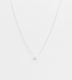 Серебряное ожерелье-чокер с искусственной жемчужиной-подвеской Kingsley Ryan Curve-Серебряный