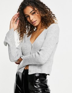 Серый кардиган с разрезами на рукавах I Saw It First