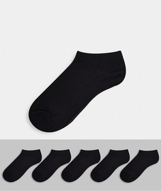 Набор из 5 пар черных спортивных носков Burton Menswear-Черный цвет