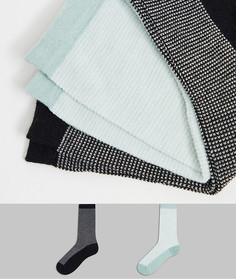 Набор из двух пар темно-синих и зеленых носков из ткани с добавлением шерсти & Other Stories-Многоцветный