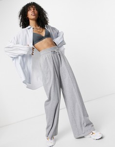 Голубая oversized-рубашка в полоску Weekday Riviera-Голубой
