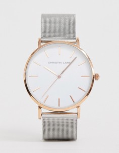 Мужские часы цвета розового золота с сетчатым серебристым браслетом Christin Lars-Мульти
