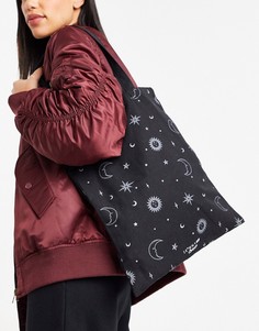 Черная парусиновая сумка-тоут с космическим принтом Skinnydip-Черный цвет