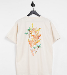 Эксклюзивная кремовая oversized-футболка с принтом "Paradise Beach" New Girl Order-Белый