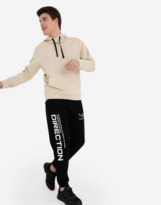 Чёрные спортивные брюки с принтом Gloria Jeans