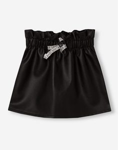 Чёрная юбка из экокожи для девочки Gloria Jeans