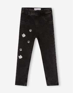 Чёрные джинсы Legging с принтом для девочки Gloria Jeans