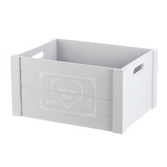 Ящик деревянный ZIHAN Hearts M серый