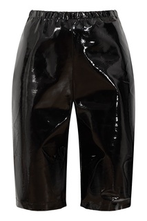 Черные кожаные шорты David Koma