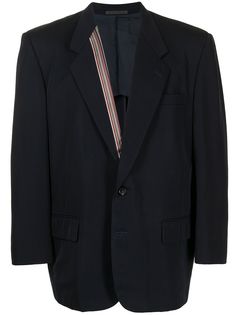 Comme Des Garçons Pre-Owned однобортный пиджак с отделкой в полоску