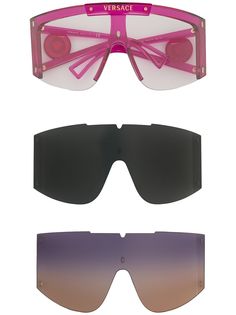 Versace Eyewear солнцезащитные очки со сменными линзами и декором Medusa