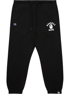 A BATHING APE® спортивные брюки College из коллаборации с Russell