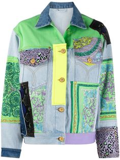 Versace джинсовая куртка в технике пэчворк