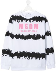 Msgm Kids джемпер с принтом тай-дай и логотипом