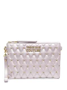 Versace Jeans Couture клатч с эффектом металлик и заклепками