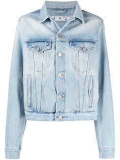 Off-White джинсовая куртка с цветочным логотипом