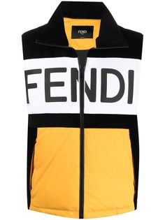 Fendi дутый жилет с вышитым логотипом