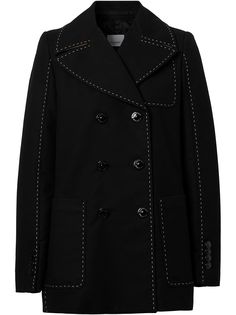 Burberry бушлат с декоративной строчкой