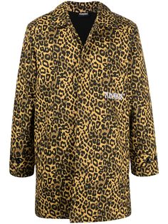 Pleasures однобортное пальто с леопардовым принтом