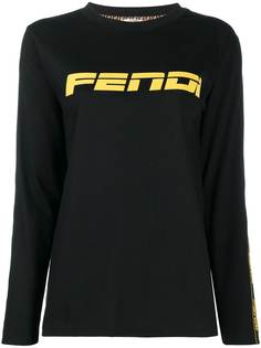 Fendi футболка с длинными рукавами и логотипом