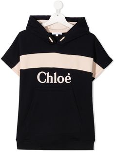 Chloé Kids худи с короткими рукавами и логотипом