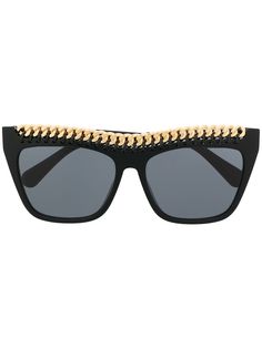 Stella McCartney Eyewear солнцезащитные очки в квадратной оправе с цепочным декором