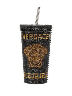 Versace декорированный стакан Medusa с трубочкой