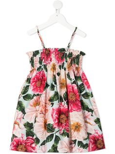 Dolce & Gabbana Kids короткое платье без рукавов с цветочным принтом