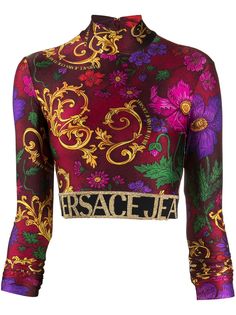 Versace Jeans Couture укороченная блузка с принтом