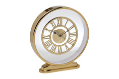 Часы настольные круглые на подставке (garda decor) золотой 30x32 см.