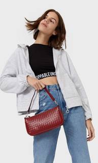 Stradivarius Плетеная Сумка С Плечевым Ремнем И Цепочкой Женская Коллекция Красный 103