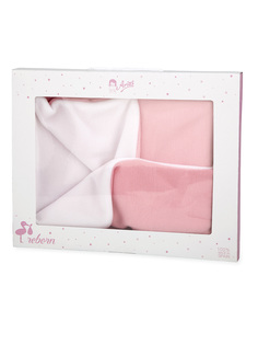Аксессуары для кукол Arias Одеяло-конверт для куклы; 56х71 см (бело-розовый)