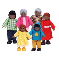 Кукла Hape Набор мини-кукол Счастливая афроамериканская семья (E3501_HP)