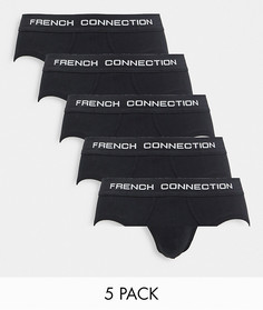 Набор из 5 черных трусов French Connection-Черный цвет