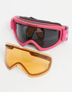 Розовые горнолыжные очки с серыми/оранжевыми линзами Oakley Frame 2.0 pro XS-Розовый цвет