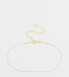 Тонкое позолоченное серебряное ожерелье-цепочка плоского плетения Kingsley Ryan Curve-Золотистый