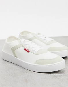Белые кроссовки со шнуровкой Levis Blanc-Белый
