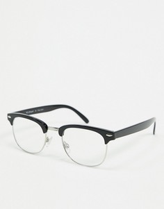 Солнцезащитные очки в черной квадратной оправе с прозрачными стеклами AJ Morgan-Черный цвет