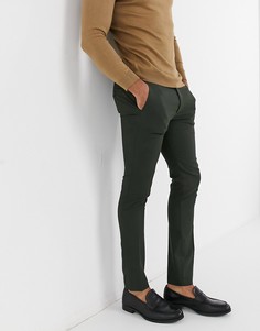 Однотонные супероблегающие брюки зеленого цвета Bolongaro Trevor-Зеленый цвет