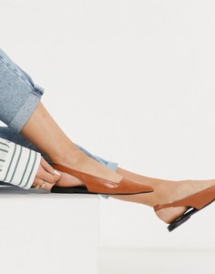 Светло-коричневые балетки с ремешком на пятке ASOS DESIGN Lucie-Коричневый цвет