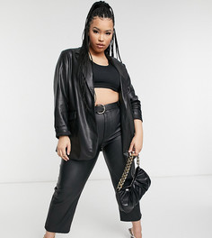 Черный блейзер из искусственной кожи Vero Moda Curve-Черный цвет