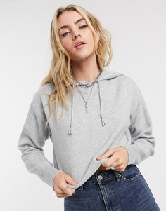 Серое трикотажное худи от комплекта Bershka-Серый