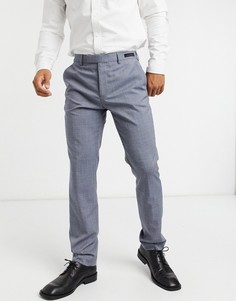 Строгие однотонные брюки узкого кроя Ted Baker Hamiltt-Голубой