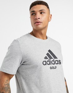 Серая футболка adidas Golf badge of sport-Серый