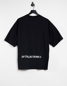 Черная oversized-футболка с логотипом сзади ASOS Dark Future-Черный цвет